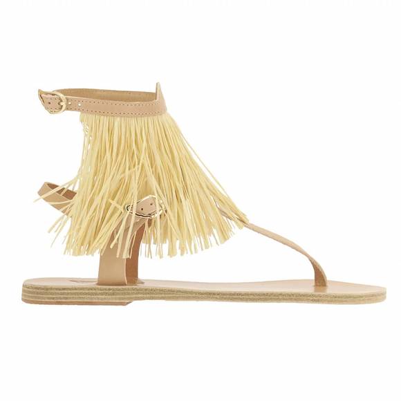 NEW ANCIENT GREEK SANDALS women's hula houp sandals in natural